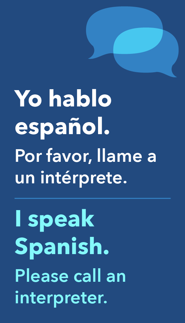 WeSpeak medical interpreter card in English